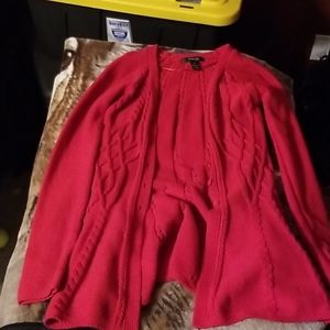 red sweater jacket